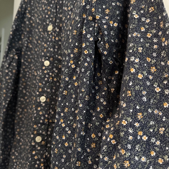 Abercrombie & Fitch Super Slim Floral Button-Up Shirt – Stretch – Navy (L) - Picture 4 of 7